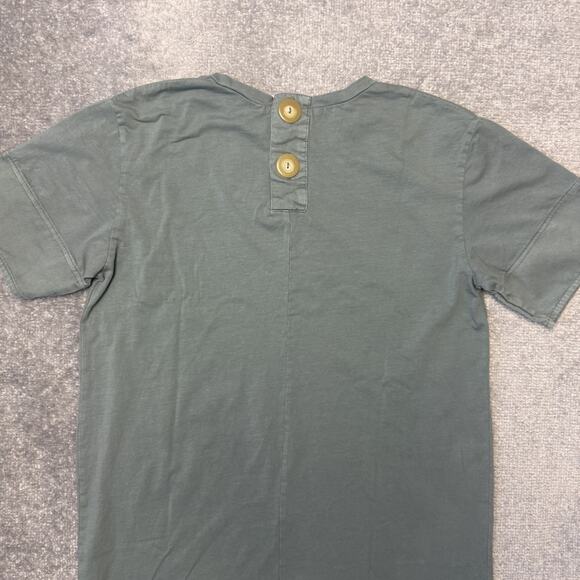 Zara Dress Womens Small Green Casual Loose Cotton T Shirt Military Army Buttons - Picture 9 of 10